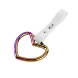 Heart Shape JDM Tsurikawa Drift Subway Train Bus Handle Strap – Universal Car Interior Hanging Charm, White PVC X2