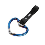 Heart Shape JDM Tsurikawa Drift Subway Train Bus Handle Strap – Universal Car Interior Hanging Charm, Black PVC X2