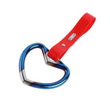 Heart Shape JDM Tsurikawa Drift Subway Train Bus Handle Strap – Universal Car Interior Hanging Charm, Red PVC X2
