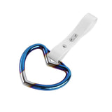Heart Shape JDM Tsurikawa Drift Subway Train Bus Handle Strap – Universal Car Interior Hanging Charm, White PVC X2
