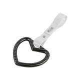Heart Shape JDM Tsurikawa Drift Subway Train Bus Handle Strap – Universal Car Interior Hanging Charm, White PVC X2