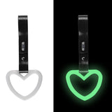 Heart Shape JDM Tsurikawa Drift Subway Train Bus Handle Strap – Universal Car Interior Hanging Charm, Black PVC X2