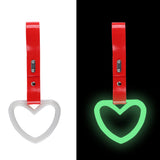 Heart Shape JDM Tsurikawa Drift Subway Train Bus Handle Strap – Universal Car Interior Hanging Charm, Red PVC X2