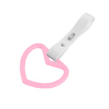 Heart Shape JDM Tsurikawa Drift Subway Train Bus Handle Strap – Universal Car Interior Hanging Charm, White PVC X2
