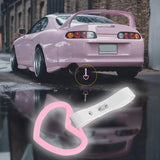 Heart Shape JDM Tsurikawa Drift Subway Train Bus Handle Strap – Universal Car Interior Hanging Charm, White PVC X1
