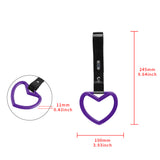 Heart Shape JDM Tsurikawa Drift Subway Train Bus Handle Strap – Universal Car Interior Hanging Charm, Black PVC X2