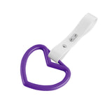 Heart Shape JDM Tsurikawa Drift Subway Train Bus Handle Strap – Universal Car Interior Hanging Charm, White PVC X2