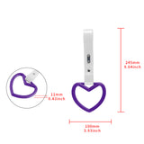 Heart Shape JDM Tsurikawa Drift Subway Train Bus Handle Strap – Universal Car Interior Hanging Charm, White PVC X2