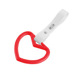 Heart Shape JDM Tsurikawa Drift Subway Train Bus Handle Strap – Universal Car Interior Hanging Charm, White PVC X2