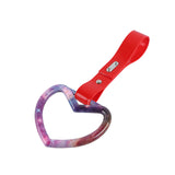 Heart Shape JDM Tsurikawa Drift Subway Train Bus Handle Strap – Universal Car Interior Hanging Charm, Red PVC X2