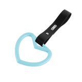 Heart Shape JDM Tsurikawa Drift Subway Train Bus Handle Strap – Universal Car Interior Hanging Charm, Black PVC X2