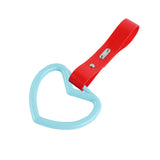 Heart Shape JDM Tsurikawa Drift Subway Train Bus Handle Strap – Universal Car Interior Hanging Charm, Red PVC X2