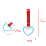 Heart Shape JDM Tsurikawa Drift Subway Train Bus Handle Strap – Universal Car Interior Hanging Charm, Red PVC X2