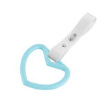 Heart Shape JDM Tsurikawa Drift Subway Train Bus Handle Strap – Universal Car Interior Hanging Charm, White PVC X2