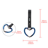 Heart Shape JDM Tsurikawa Drift Subway Train Bus Handle Strap – Universal Car Interior Hanging Charm, Carbon Fiber Pattern PVC X2