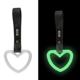 Heart Shape JDM Tsurikawa Drift Subway Train Bus Handle Strap – Universal Car Interior Hanging Charm, Carbon Fiber Pattern PVC X2