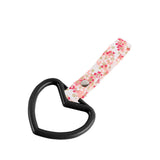 Heart Shape JDM Tsurikawa Drift Subway Train Bus Handle Strap – Universal Car Interior Hanging Charm, Bosozoku Pink Flowers Pattern Retro Nylon Strap X1