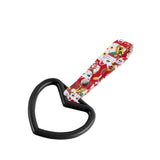 Heart Shape JDM Tsurikawa Drift Subway Train Bus Handle Strap – Universal Car Interior Hanging Charm, Bosozoku Red Cats Pattern Retro Nylon Strap X1