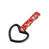 Heart Shape JDM Tsurikawa Drift Subway Train Bus Handle Strap – Universal Car Interior Hanging Charm, Bosozoku Red Dogs Pattern Retro Nylon Strap X1