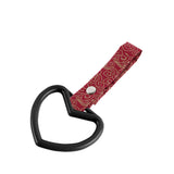 Heart Shape JDM Tsurikawa Drift Subway Train Bus Handle Strap – Universal Car Interior Hanging Charm, Bosozoku Red Clouds Pattern Retro Nylon Strap X1