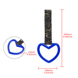 Heart Shape JDM Tsurikawa Drift Subway Train Bus Handle Strap – Universal Car Interior Hanging Charm, Bosozoku Black Clouds Pattern Retro Nylon Strap X1