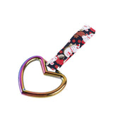 Heart Shape JDM Tsurikawa Drift Subway Train Bus Handle Strap – Universal Car Interior Hanging Charm, Bosozoku Black Cats Pattern Retro Nylon Strap X1