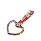 Heart Shape JDM Tsurikawa Drift Subway Train Bus Handle Strap – Universal Car Interior Hanging Charm, Bosozoku Red Cats Pattern Retro Nylon Strap X1