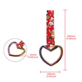 Heart Shape JDM Tsurikawa Drift Subway Train Bus Handle Strap – Universal Car Interior Hanging Charm, Bosozoku Red Dogs Pattern Retro Nylon Strap X1