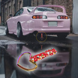 Heart Shape JDM Tsurikawa Drift Subway Train Bus Handle Strap – Universal Car Interior Hanging Charm, Bosozoku Red Dogs Pattern Retro Nylon Strap X1