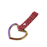 Heart Shape JDM Tsurikawa Drift Subway Train Bus Handle Strap – Universal Car Interior Hanging Charm, Bosozoku Red Clouds Pattern Retro Nylon Strap X1