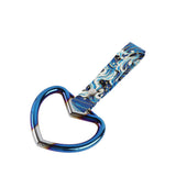 Heart Shape JDM Tsurikawa Drift Subway Train Bus Handle Strap – Universal Car Interior Hanging Charm, Bosozoku Blue Waves Pattern Retro Nylon Strap X1