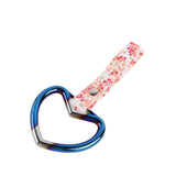 Heart Shape JDM Tsurikawa Drift Subway Train Bus Handle Strap – Universal Car Interior Hanging Charm, Bosozoku Pink Flowers Pattern Retro Nylon Strap X1