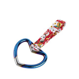 Heart Shape JDM Tsurikawa Drift Subway Train Bus Handle Strap – Universal Car Interior Hanging Charm, Bosozoku Red Cats Pattern Retro Nylon Strap X1