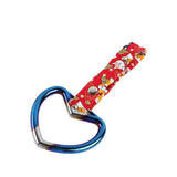 Heart Shape JDM Tsurikawa Drift Subway Train Bus Handle Strap – Universal Car Interior Hanging Charm, Bosozoku Red Dogs Pattern Retro Nylon Strap X1