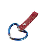 Heart Shape JDM Tsurikawa Drift Subway Train Bus Handle Strap – Universal Car Interior Hanging Charm, Bosozoku Red Clouds Pattern Retro Nylon Strap X1