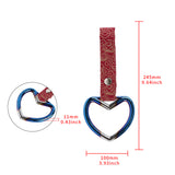 Heart Shape JDM Tsurikawa Drift Subway Train Bus Handle Strap – Universal Car Interior Hanging Charm, Bosozoku Red Clouds Pattern Retro Nylon Strap X1