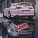 Heart Shape JDM Tsurikawa Drift Subway Train Bus Handle Strap – Universal Car Interior Hanging Charm, Bosozoku Red Clouds Pattern Retro Nylon Strap X1