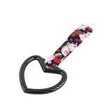 Heart Shape JDM Tsurikawa Drift Subway Train Bus Handle Strap – Universal Car Interior Hanging Charm, Bosozoku Black Cats Pattern Retro Nylon Strap X1
