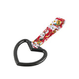 Heart Shape JDM Tsurikawa Drift Subway Train Bus Handle Strap – Universal Car Interior Hanging Charm, Bosozoku Red Cats Pattern Retro Nylon Strap X1