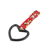 Heart Shape JDM Tsurikawa Drift Subway Train Bus Handle Strap – Universal Car Interior Hanging Charm, Bosozoku Red Dogs Pattern Retro Nylon Strap X1