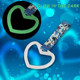 Heart Shape JDM Tsurikawa Drift Subway Train Bus Handle Strap – Universal Car Interior Hanging Charm, Bosozoku Blue Waves Pattern Retro Nylon Strap X1
