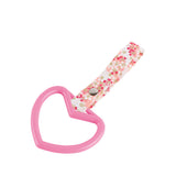 Heart Shape JDM Tsurikawa Drift Subway Train Bus Handle Strap – Universal Car Interior Hanging Charm, Bosozoku Pink Flowers Pattern Retro Nylon Strap X1