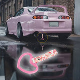 Heart Shape JDM Tsurikawa Drift Subway Train Bus Handle Strap – Universal Car Interior Hanging Charm, Bosozoku Pink Flowers Pattern Retro Nylon Strap X1