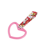 Heart Shape JDM Tsurikawa Drift Subway Train Bus Handle Strap – Universal Car Interior Hanging Charm, Bosozoku Red Cats Pattern Retro Nylon Strap X1