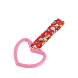 Heart Shape JDM Tsurikawa Drift Subway Train Bus Handle Strap – Universal Car Interior Hanging Charm, Bosozoku Red Dogs Pattern Retro Nylon Strap X1