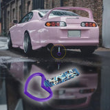 Heart Shape JDM Tsurikawa Drift Subway Train Bus Handle Strap – Universal Car Interior Hanging Charm, Bosozoku Blue Waves Pattern Retro Nylon Strap X1