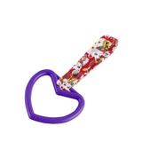 Heart Shape JDM Tsurikawa Drift Subway Train Bus Handle Strap – Universal Car Interior Hanging Charm, Bosozoku Red Cats Pattern Retro Nylon Strap X1