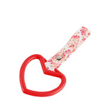 Heart Shape JDM Tsurikawa Drift Subway Train Bus Handle Strap – Universal Car Interior Hanging Charm, Bosozoku Pink Flowers Pattern Retro Nylon Strap X1