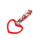 Heart Shape JDM Tsurikawa Drift Subway Train Bus Handle Strap – Universal Car Interior Hanging Charm, Bosozoku Red Cats Pattern Retro Nylon Strap X1