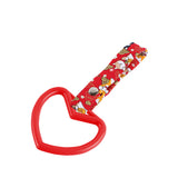 Heart Shape JDM Tsurikawa Drift Subway Train Bus Handle Strap – Universal Car Interior Hanging Charm, Bosozoku Red Dogs Pattern Retro Nylon Strap X1